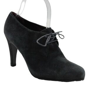 MaxMara Charcoal Gray Suede Ankle Booties Size 7 EUC